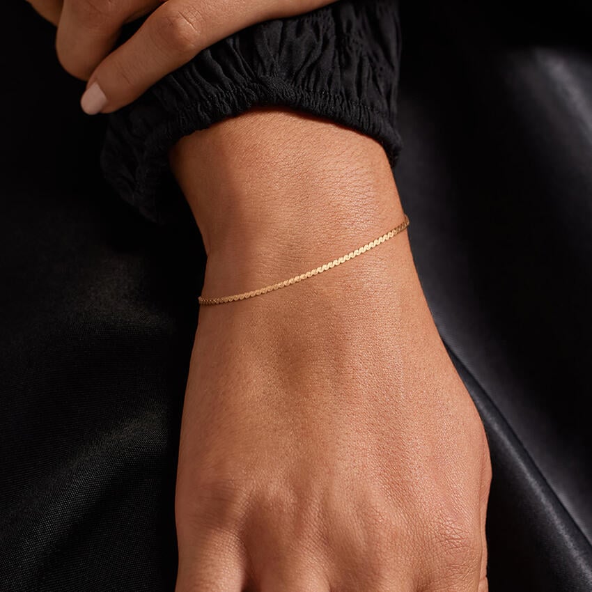 Camden 7 in. Serpentine Chain Bracelet in 14K Yellow Gold