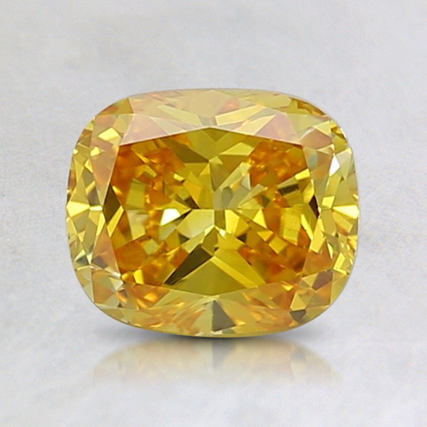 0.50 Ct. Fancy Vivid Yellow Cushion Lab Grown Diamond
