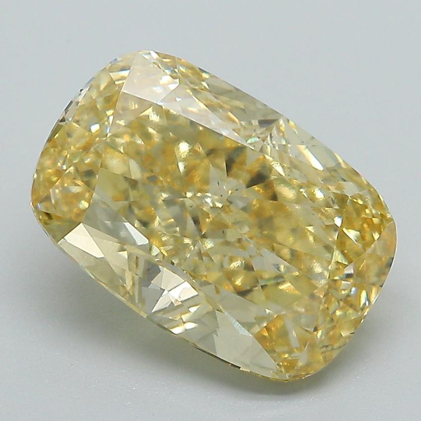 5.02 Ct. Fancy Intense Yellow Cushion Lab Grown Diamond