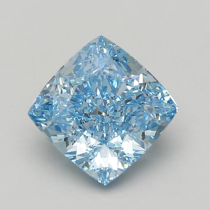 5.01 Ct. Fancy Vivid Blue Cushion Lab Grown Diamond
