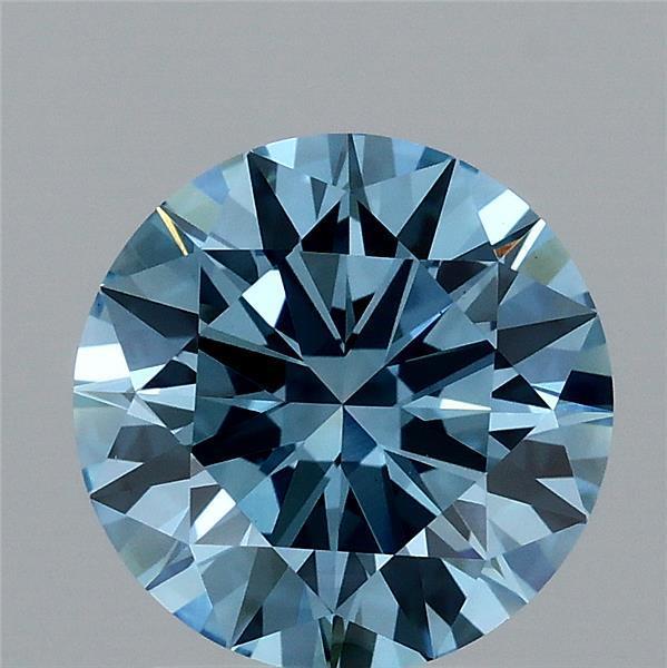 2.05 Ct. Fancy Vivid Blue Round Lab Grown Diamond