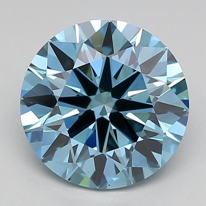 2.01 Ct. Fancy Vivid  Blue Round Lab Grown Diamond