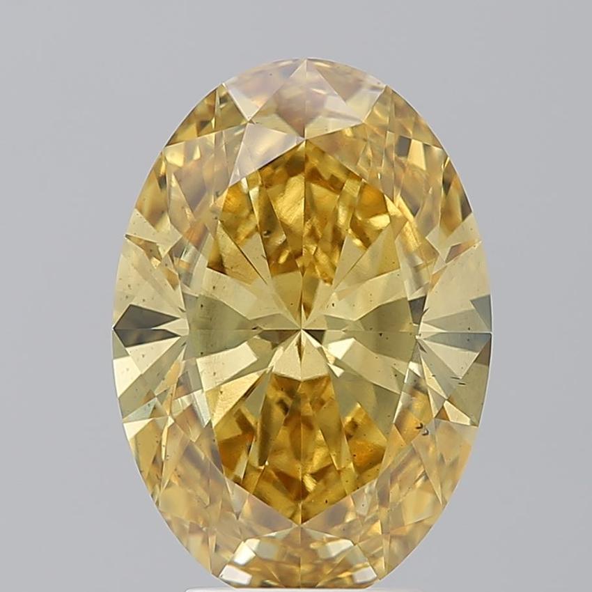 4.05 Ct. Fancy Vivid Yellow Oval Lab Grown Diamond