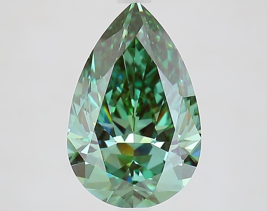 3.51 Ct. Fancy Vivid Green Pear Lab Grown Diamond