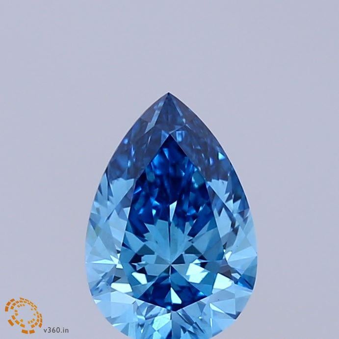 1.04 Ct. Fancy Vivid  Blue Pear Lab Grown Diamond