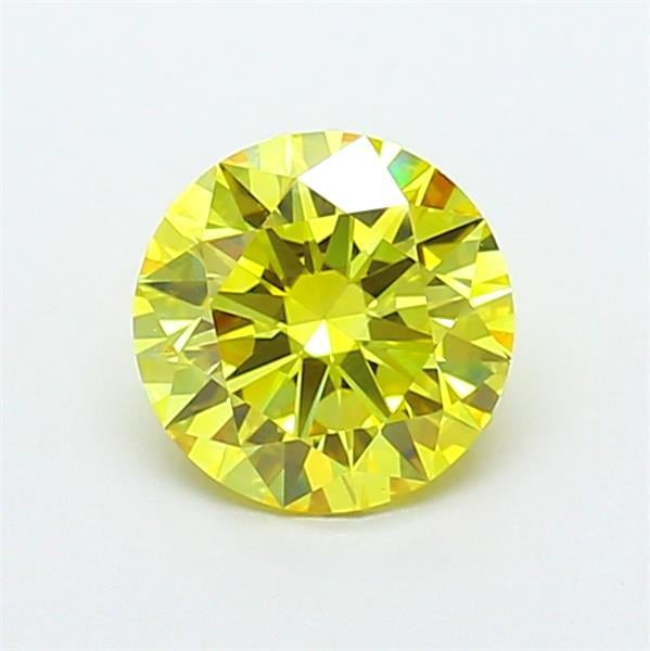 1.12 Ct. Fancy Vivid  Yellow Round Lab Grown Diamond