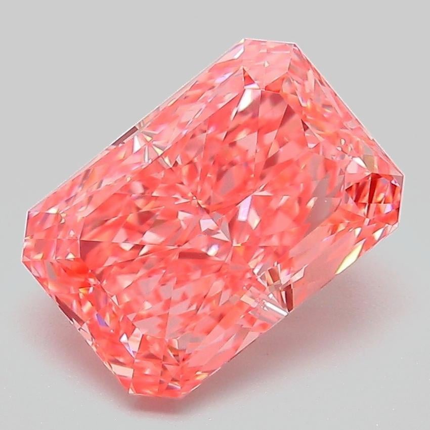3.09 Ct. Fancy Vivid Pink Radiant Lab Grown Diamond