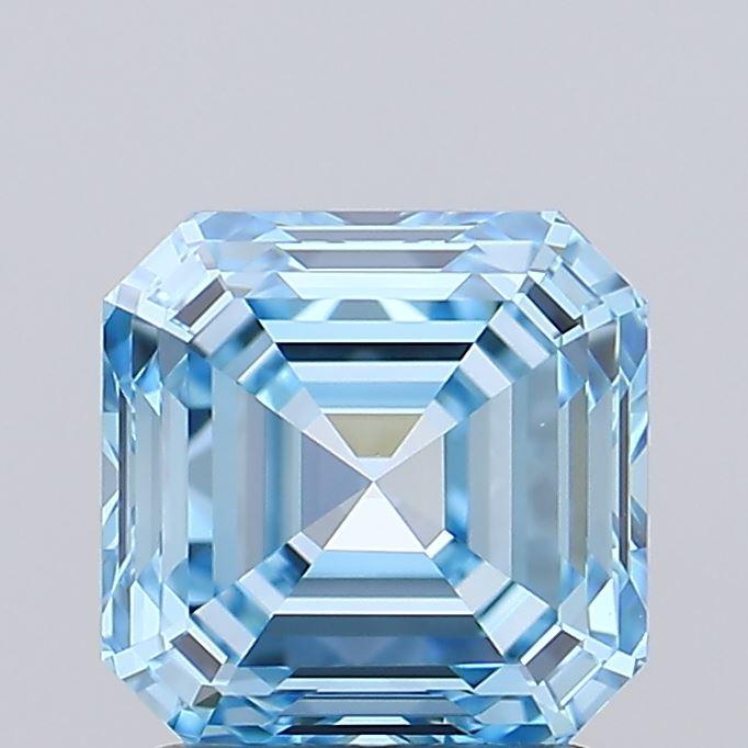 1.58 Ct. Fancy Vivid Blue Asscher Lab Grown Diamond