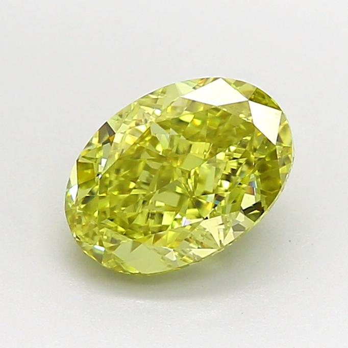 1.52 Ct. Fancy Intense Greenish Yellow Oval Lab Grown Diamond