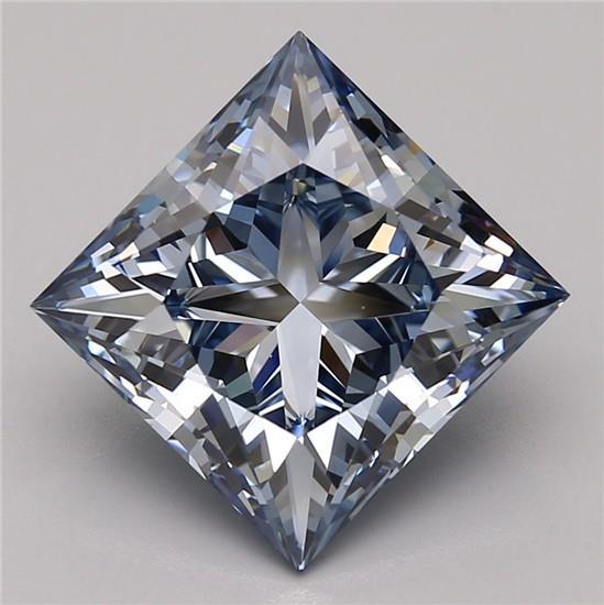 2.14 Ct. Fancy Intense Blue Princess Lab Grown Diamond