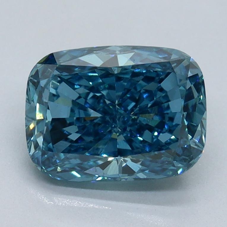 1.54 Ct. Fancy Vivid Malibu Blue Cushion Lab Grown Diamond