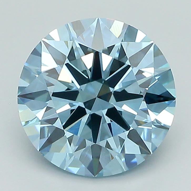 2.27 Ct. Fancy Vivid Blue Round Lab Grown Diamond