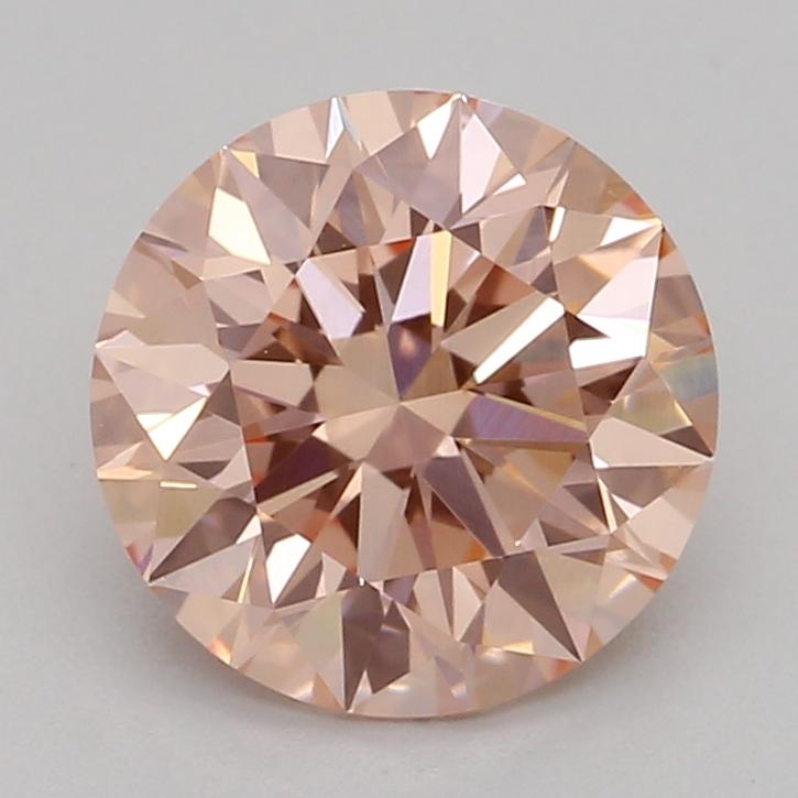 1.08 Ct. Fancy Intense Orangy Pink Round Lab Grown Diamond