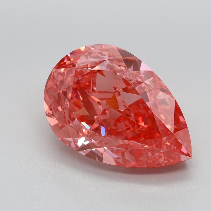 5.04 Ct. Fancy Vivid  Pink Pear Lab Grown Diamond