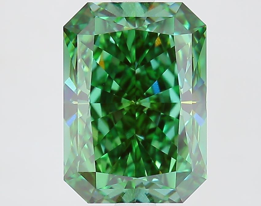 2.95 Ct. Fancy Vivid Green Radiant Lab Grown Diamond