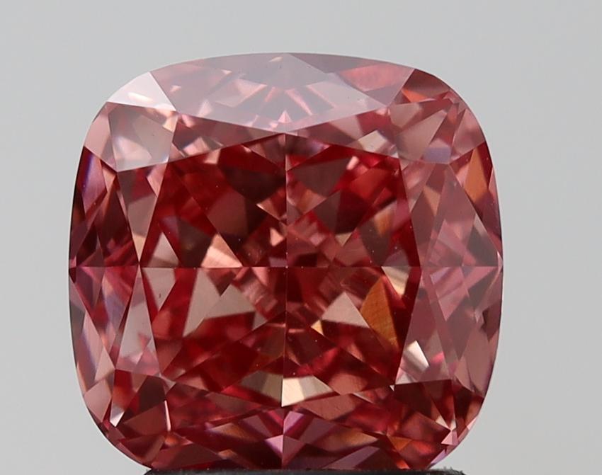3.05 Ct. Fancy Vivid Pink Cushion Lab Grown Diamond