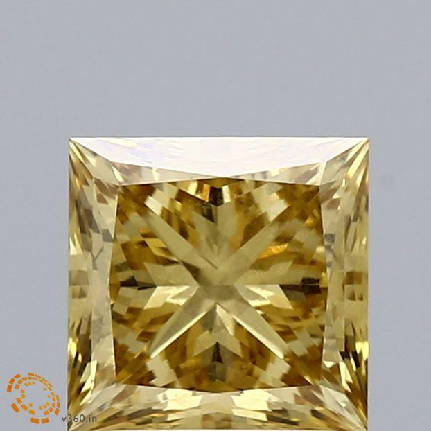 2.00 Ct. Fancy Intense Brownish Yellow Princess Lab Grown Diamond