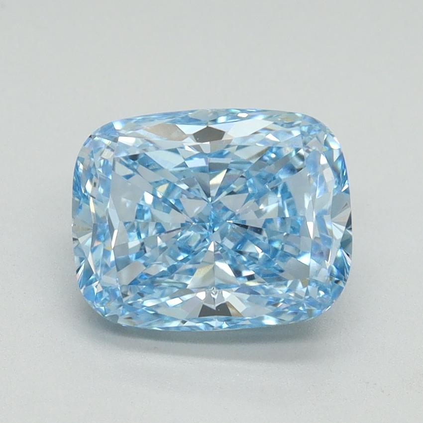 2.04 Ct. Fancy Vivid Blue Cushion Lab Grown Diamond