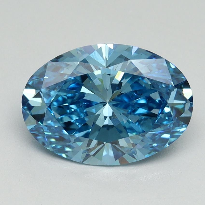 2.19 Ct. Fancy Vivid Blue Oval Lab Grown Diamond