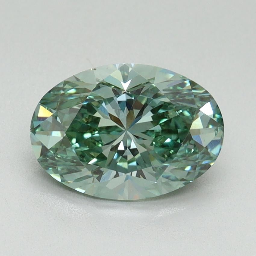 1.49 Ct. Fancy Vivid Green Oval Lab Grown Diamond