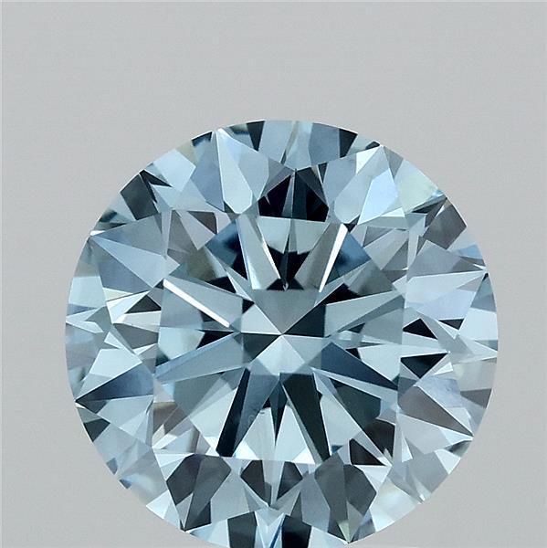3.01 Ct. Fancy Vivid  Blue Round Lab Grown Diamond