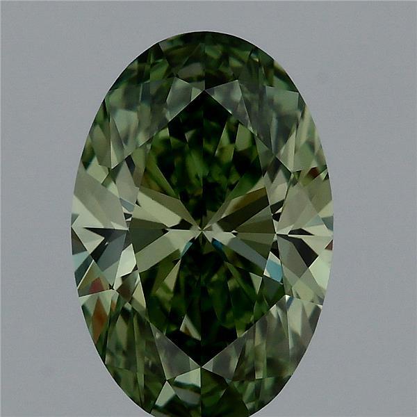 1.90 Ct. Fancy Vivid  Green Oval Lab Grown Diamond