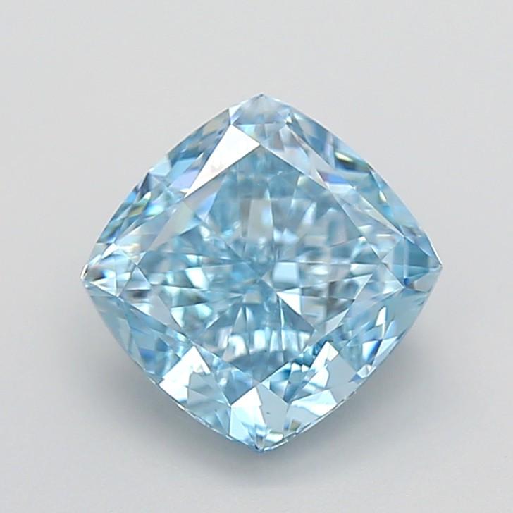 2.54 Ct. Fancy Vivid Blue Cushion Lab Grown Diamond