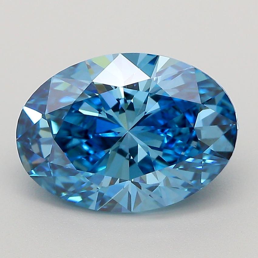 4.08 Ct. Fancy Vivid Blue Oval Lab Grown Diamond