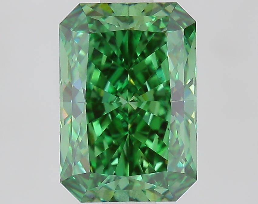 1.51 Ct. Fancy Vivid Green Radiant Lab Grown Diamond