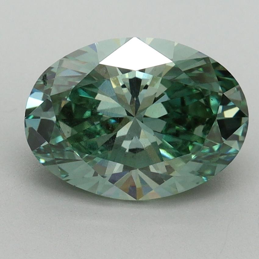2.04 Ct. Fancy Vivid Pacific Green Oval Lab Grown Diamond