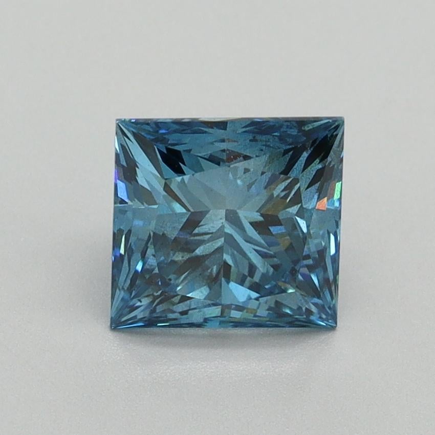 1.54 Ct. Fancy Vivid Malibu Blue Princess Lab Grown Diamond