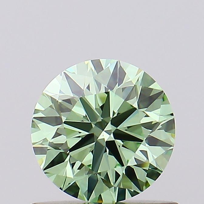 0.72 Ct. Fancy Vivid Green Round Lab Grown Diamond