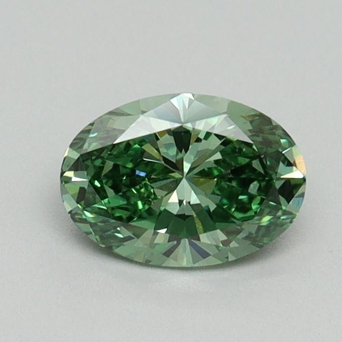 0.64 Ct. Fancy Vivid Green Oval Lab Grown Diamond