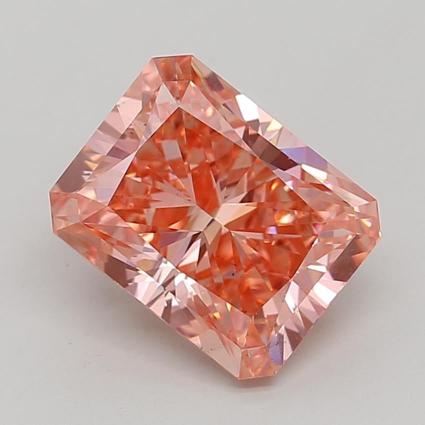 5.47 Ct. Fancy Vivid  Pink Radiant Lab Grown Diamond