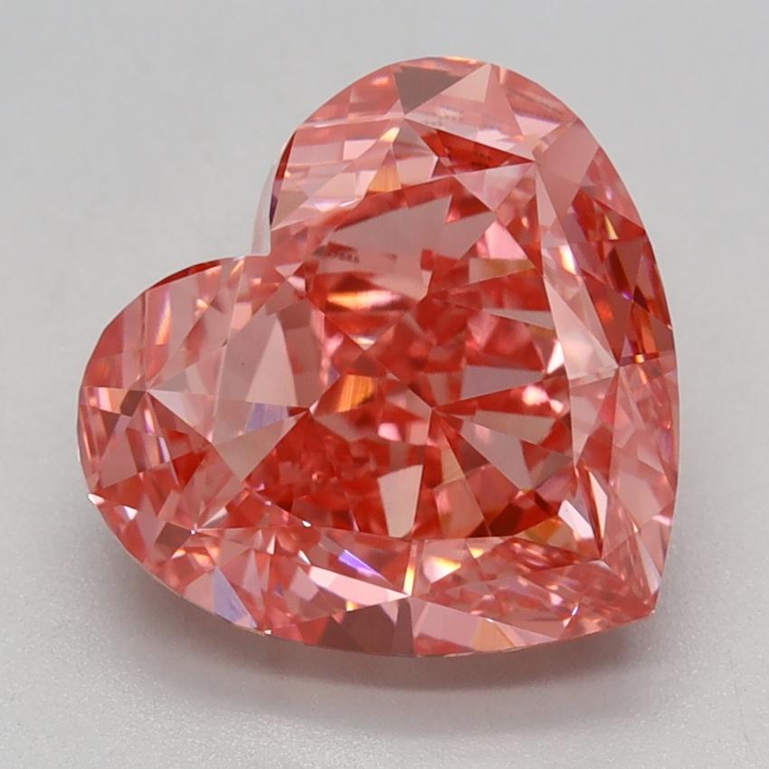 3.10 Ct. Fancy Vivid Pink Heart Lab Grown Diamond