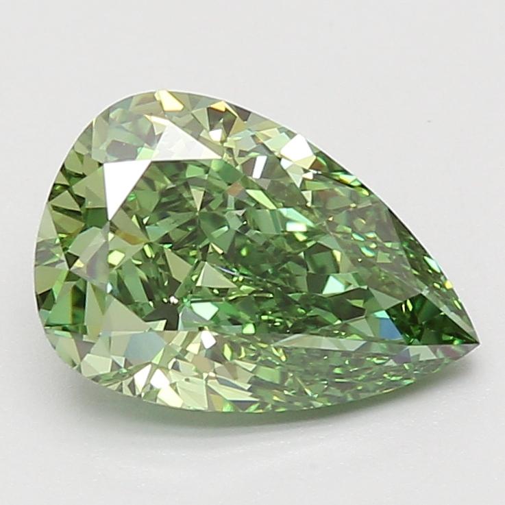 3.04 Ct. Fancy Vivid Green Pear Lab Grown Diamond