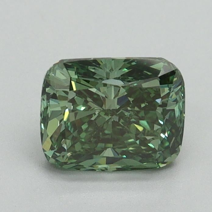 1.05 Ct. Fancy Vivid Green Cushion Lab Grown Diamond