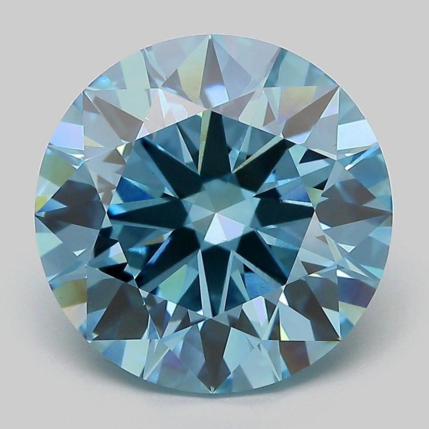6.01 Ct. Fancy Vivid Blue Round Lab Grown Diamond
