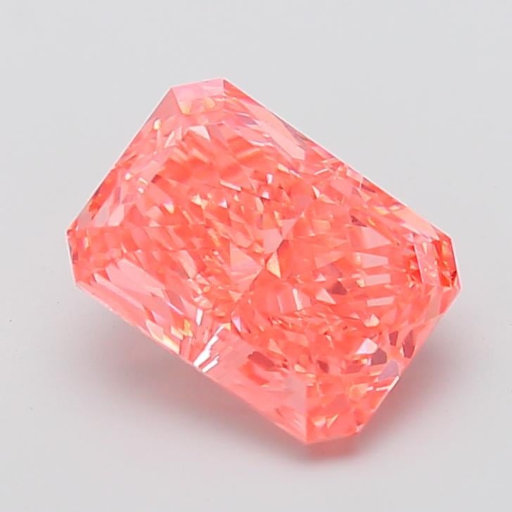 4.18 Ct. Fancy Vivid  Pink Radiant Lab Grown Diamond