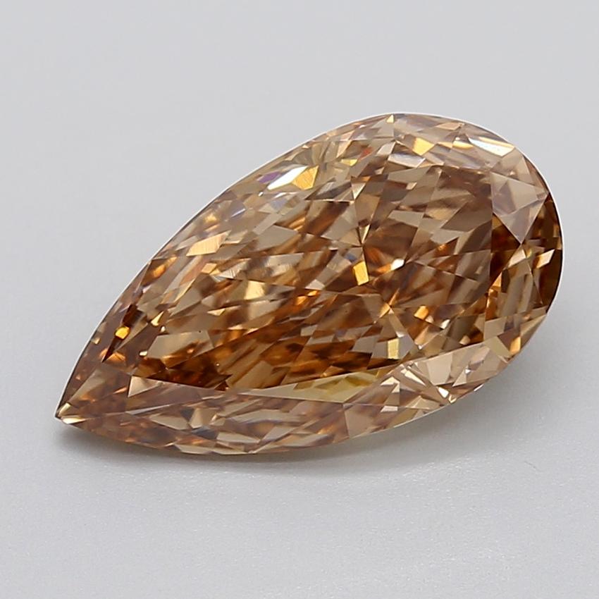 4.06 Ct. Fancy Light  Brown Pear Lab Grown Diamond