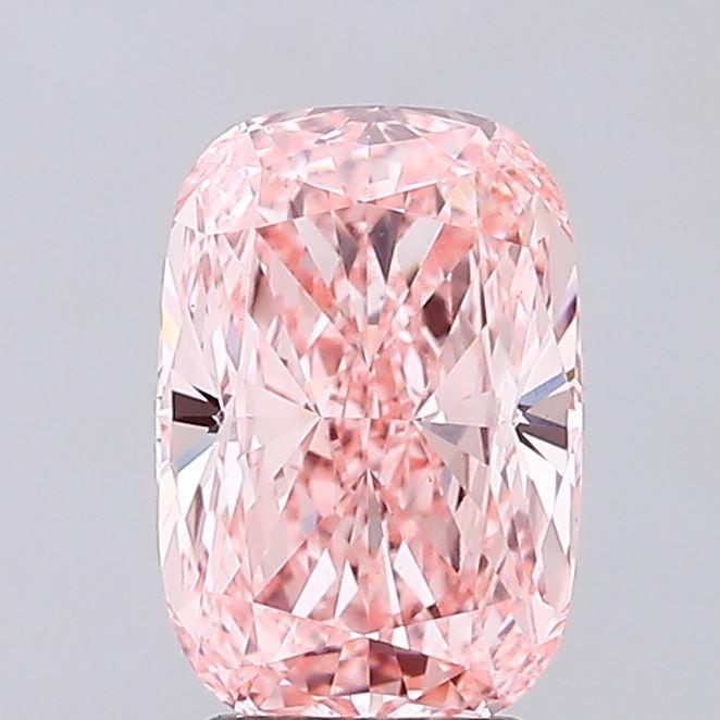 3.02 Ct. Fancy Vivid Pink Cushion Lab Grown Diamond