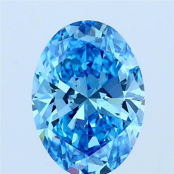 2.03 Ct. Fancy Vivid Blue Oval Lab Grown Diamond