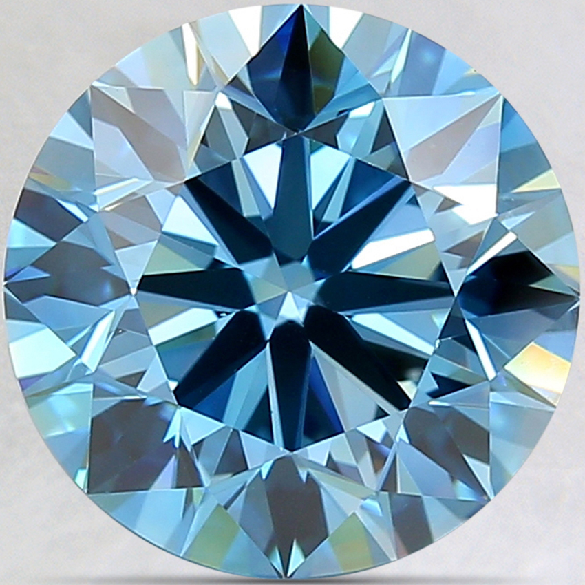 4.48 Ct. Fancy Vivid Blue Round Lab Created Diamond