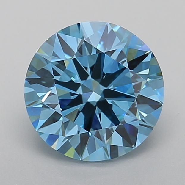 2.57 Ct. Fancy Vivid Blue Round Lab Grown Diamond