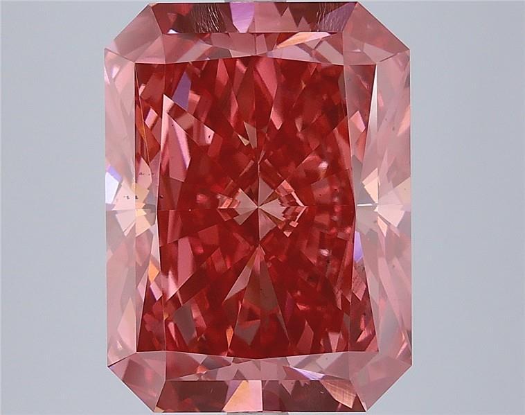 7.54 Ct. Fancy Vivid Red Radiant Lab Grown Diamond