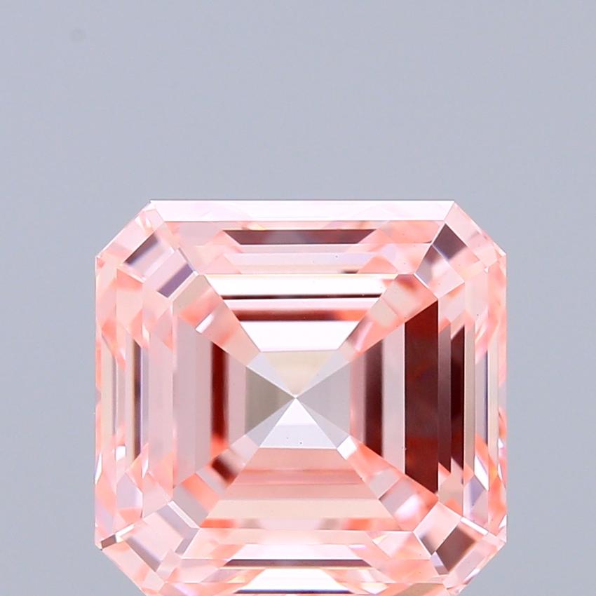 3.15 Ct. Fancy Intense Pink Asscher Lab Grown Diamond