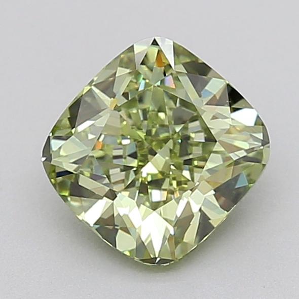 2.00 Ct. Fancy Vivid  Green Cushion Lab Grown Diamond