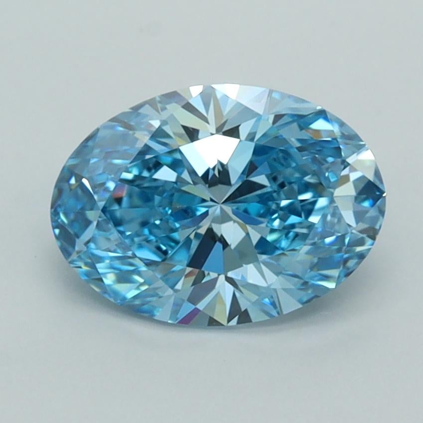 1.61 Ct. Fancy Vivid  Blue Oval Lab Grown Diamond
