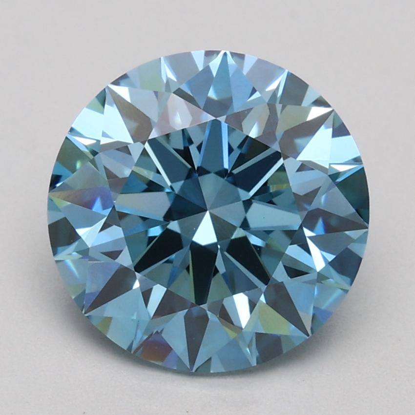 2.04 Ct. Fancy Vivid Blue Round Lab Grown Diamond