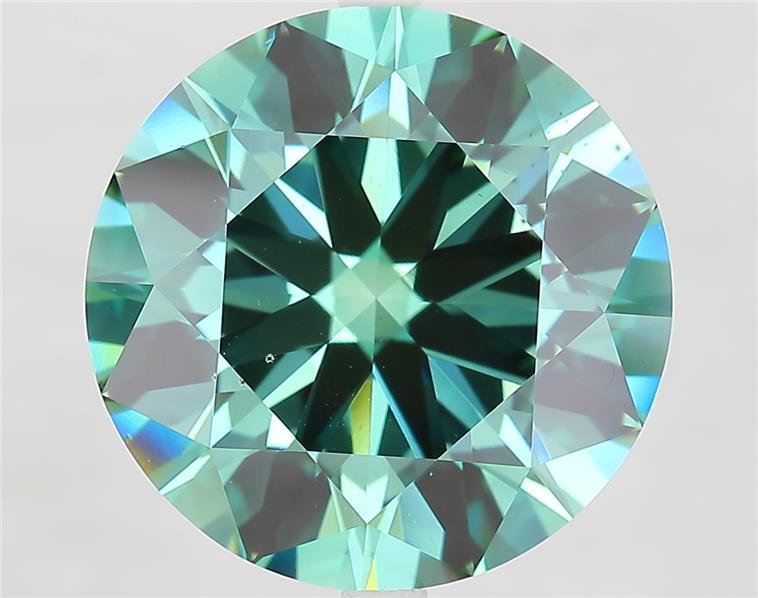 11.00 Ct. Fancy Vivid  Green Round Lab Grown Diamond
